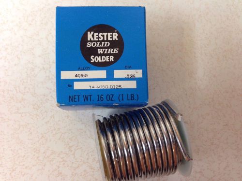 Kester Solid Wire Solder One Roll 1# ea 40/60 Alloy .125 Dia One Pound each