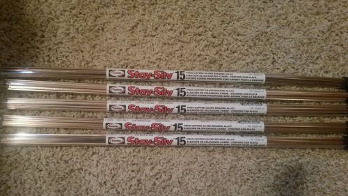 Quantity of 5 28 stick Harris Stay-Silv 15 brazing rod solder tubes