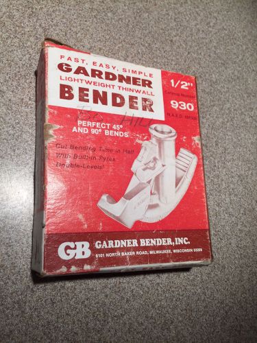 Gardner aluminum 930 1/2&#034;  emt bender 2 levels (45 &amp; 90 degrees) for sale