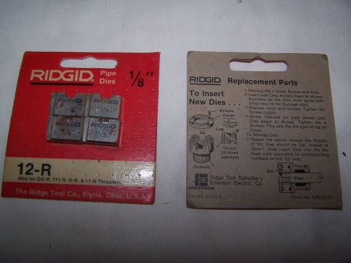 Ridge Tool 1/8&#034; Pipe Dies #37810 (One Set) - Made in USA - Brand NEW