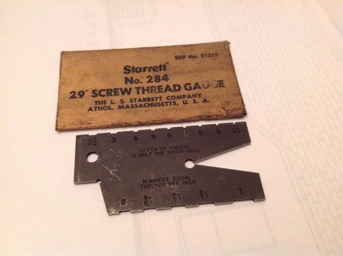 Starrett No.284 ,29 degree Aceme screw tread Gauge .