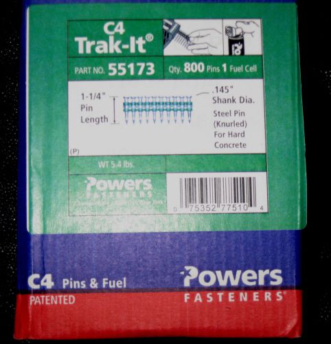 Powers Trak-It C4 1 1/4&#034; Straight Shank Concrete/Steel/ Wood Pin 55173 SAVE $$