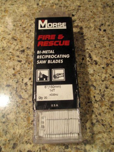 Morse Fire &amp; Rescue 6&#034; 14T Pack Of 20 Bi-Metal Blades