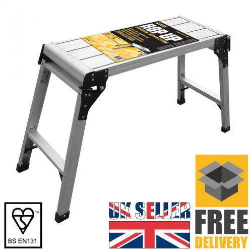 2.5&#039; 0.75m Builders Brand Aluminium Hop Up Work Bench Platform Step Ladder EN131