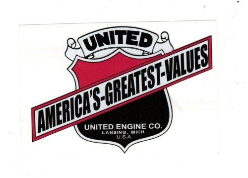 United Engine Company Decal Gas Stationary Motor Lansing Michigan