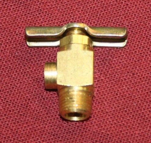 Brass drain cock valve hit &amp; miss gas oil tractor fuel engines motor 1/8inch npt for sale