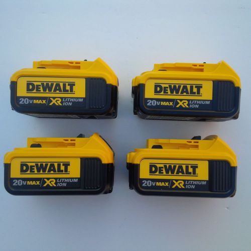 4 New Genuine Dewalt 20V DCB204 4.0 AH Lit-ion Batteries For Drill, Saw, 20 Volt