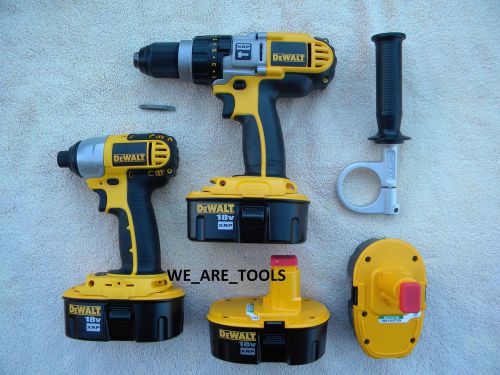 Dewalt dcd950 18v cordless hammer drill,dc825 impact,4 dc9096 batteries 18 volt for sale
