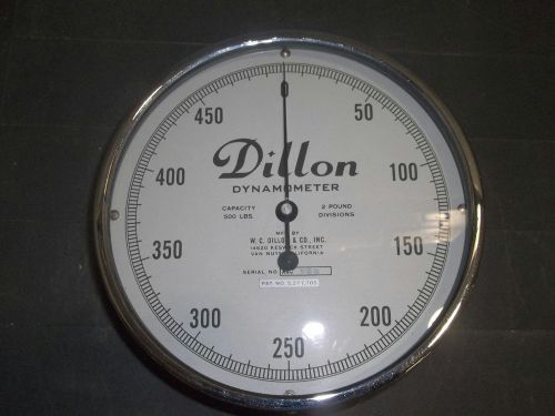 Dillon Mechanical Dynamometer 500LB USED 10&#034; DIAL, 2LB