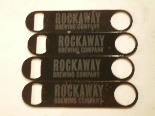 Lot of 4: Rockaway Brewing Company Bottle Openers Black, Used with scratches