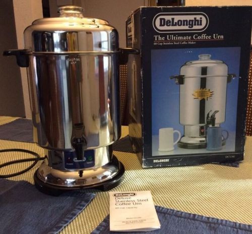 DELONGHI DCU60 60 CUP ULTIMATE COFFEE URN STAINLESS STEEL COMMERCIAL EXCELLENT!!