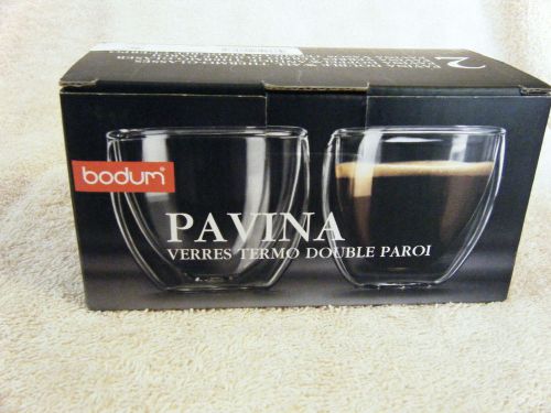 2 Bodum Pavina Cappuccino Glasses Double Wall New in Box