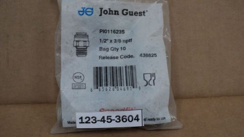 John guest pi-011623-s connector,male,pk10   1/2&#034; x 3/8 for sale