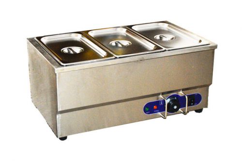 110V 3-Pot Electric Commercial Bain-Marie Buffet Food Sause Desktop Warmer