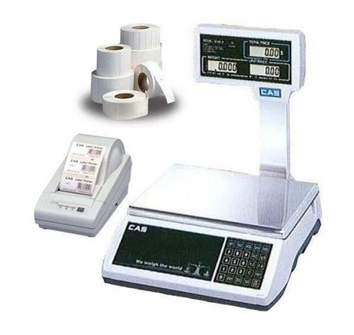 CAS S2000Jr/Pole Price Computing Scale 60 LB /Printer,Case Label,Legal For Trade