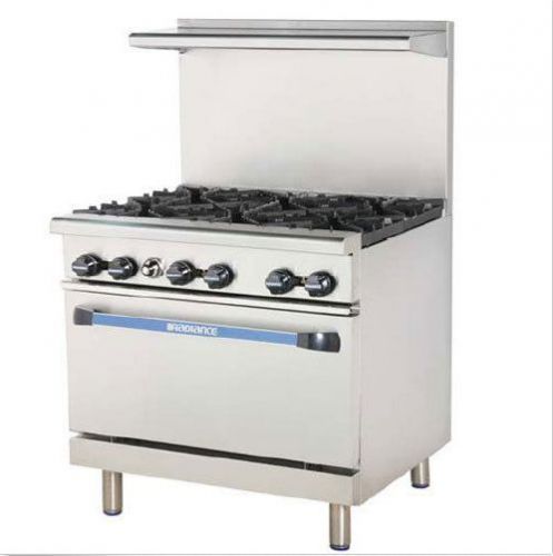 Turbo tar-6 range, 36&#034; wide, 6 burners (32,000 btu) with oven (35,000 btu), radi for sale