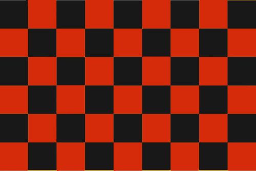 CHECKERED FLAG 3X5&#039; BLACK AND RED NEW ATTENTION MESSAGE