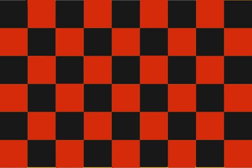 CHECKERED FLAG 3X5&#039; BLACK AND RED NEW ATTENTION MESSAGE