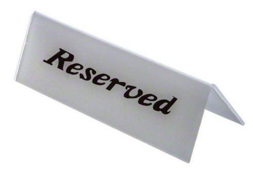 American Metalcraft 2601H Plastic Reserved Heavy Weight Sign, 2 by 6-Inch