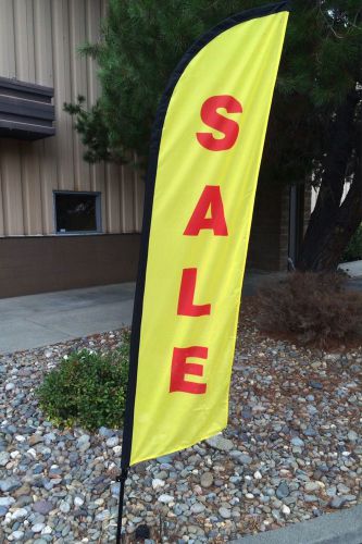 &#034; sale&#034; feather flag yellow~8&#039;ft flag/ pole/ storage bag for sale
