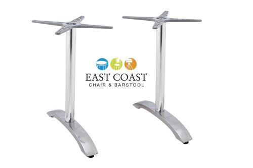 New Pair of Bar Height Shipyard Outdoor Brushed Aluminum 5&#034; X 22&#034; Table Bases