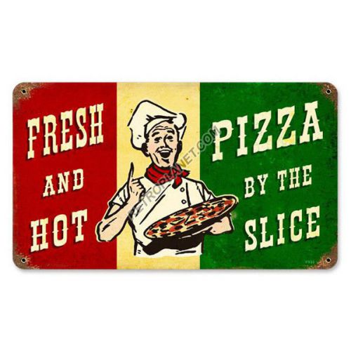 Fresh and hot pizza vintage metal sign for sale