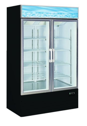 New 25cf commercial 1 door glass display freezer cooler merchandiser (black) for sale