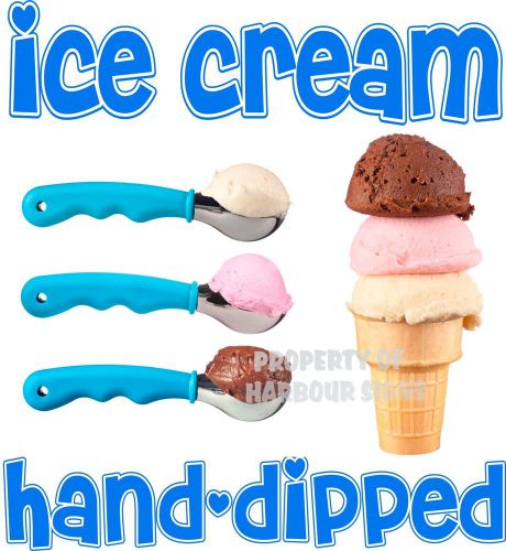 Ice Cream Hand Dipped Decal 14&#034; Concession Food Truck Van Cart  Vinyl Menu Sign