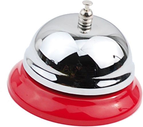 SPANX - Red &amp; Chrome Plated Service Counter Table Bell