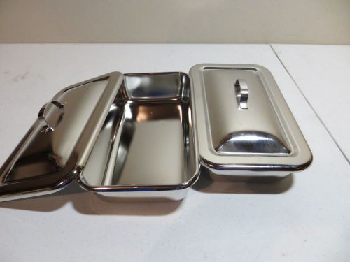 6 Hot/Cold Food Trays Pans Buffett  Stainless Steel 5&#034;x9&#034;x2&#034; with lids covers