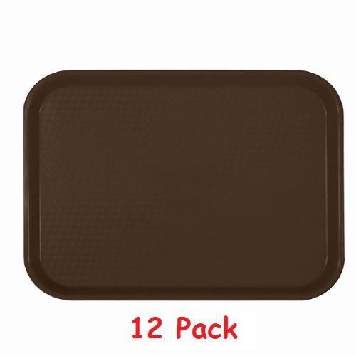 (Pack of 12) Fast Food Tray Brown Restaurant Quality 14&#034; x 17-3/4&#034; *NSF*
