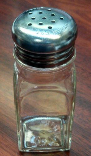2oz Square Glass S/P Shaker With Mushroom Top - 1 DOZEN - Salt &amp; Pepper Shakers