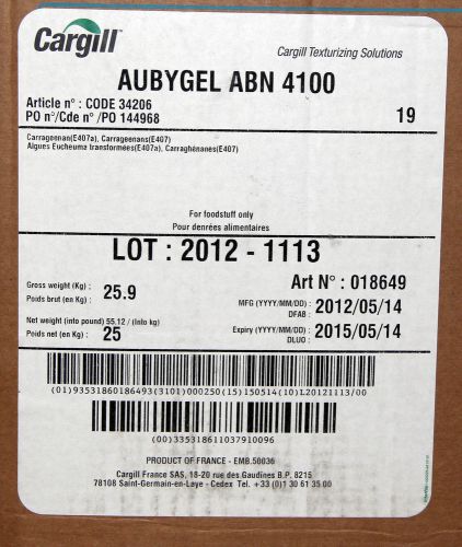 Cargill Aubygel ABN 4100 Carrageenan Red Seaweed Food grade powder 1 pound