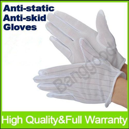 1 Pair Anti-static Anti-skid Gloves ESD PC Computer Working White Hot Practical
