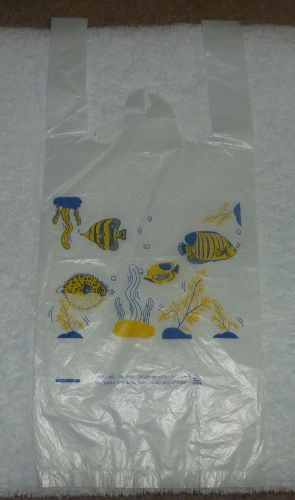 T-shirt Plastic Shopping  Fish  Bags 100 Qty