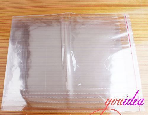 20Pcs Clear Seal Self Adhesive Plastic Jewelry Packing Bags 24x37cm 120336