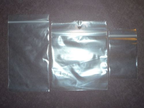 500 reclosable ziplock bags - 4x4 - 2 mil thick - hang hole - 4&#034; x 4&#034; zip lock for sale