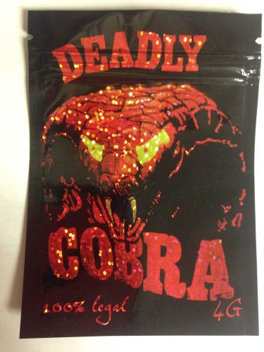 50 Deadly Cobra 4g EMPTY** Mylar Ziplock Bags (FREE BONUS BAGS)