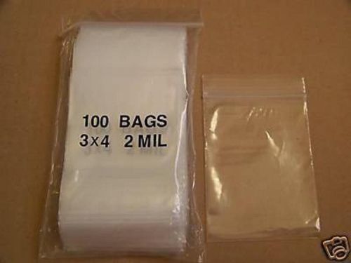 PLASTIC BAG 3x4 zip lock clear bags small organizer jewerly seeds pouch poly 100