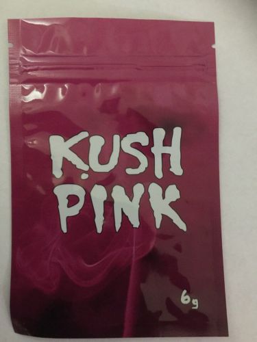 100 Pink Kush 6g EMPTY mylar ziplock bags (good for crafts incense jewelry)