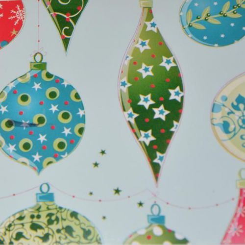 Christmas Baubles Colourful, christmas design  Counter Roll, 500mm x 50m