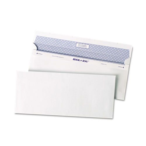 Reveal-n-seal business envelope, contemporary, #10, white, 500/box for sale