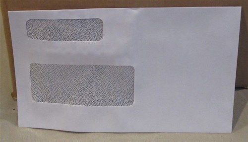 500 white wove 24lb 5.75 x 9 Double Window Envelopes