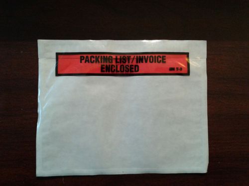 Lot of (100) 3M® Panel Face Packing List / Invoice Envelopes, 7-1/2&#034; x 5-1/2&#034;