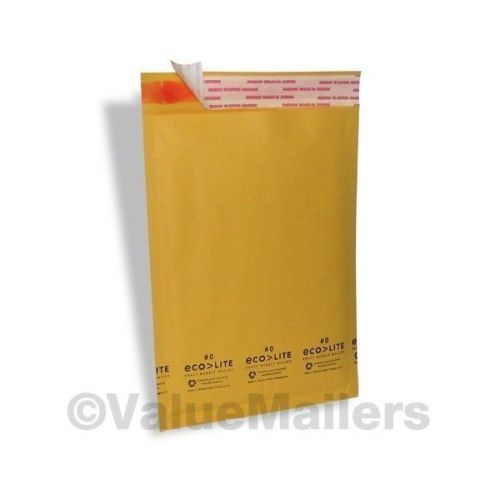 250 #0 kraft 6.5x10 ecolite  bubble mailers padded envelopes bags dvd cd for sale