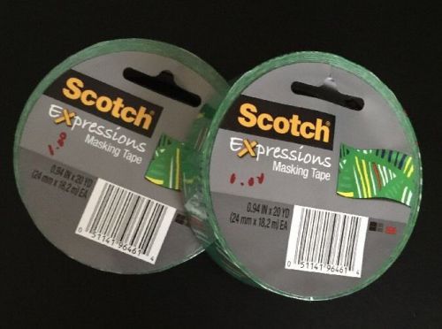 2 Scotch(R) Expressions Decorative Masking Tape  0.94&#034;x20 Yd.  Striped Triangles