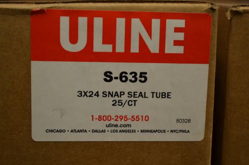 Case of 25 Uline 3&#034;x24&#034; Snap-Seal Mailing Storage Tubes Posters Plans Blueprints