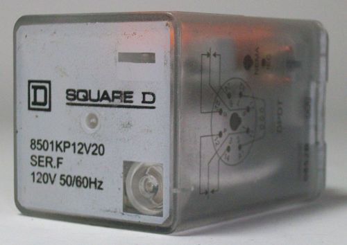 Square D Series F DPDT Plug-In Relay 120VAC 8501-KP12-V20 USG