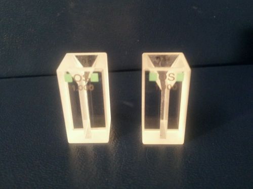Two Cuvette Green OS 180 Micro Cells Fisherbrand Hellma 14-385-927A Near UV