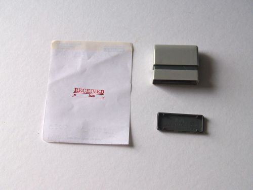 &#034;RECEIVED: &amp;  BY: ----- DATE: -----&#034;, RED, Pre-Inked Self-Inking Rubber Stamp